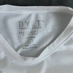 Bylt Basics Split Hem long sleeve large White size Large